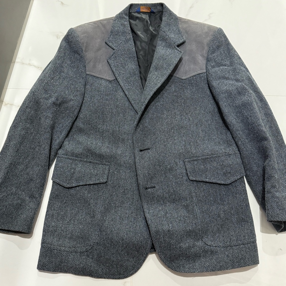 Pendleton Wool Western Blazer Jacket Herringbone … - image 1